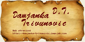 Damjanka Trivunović vizit kartica